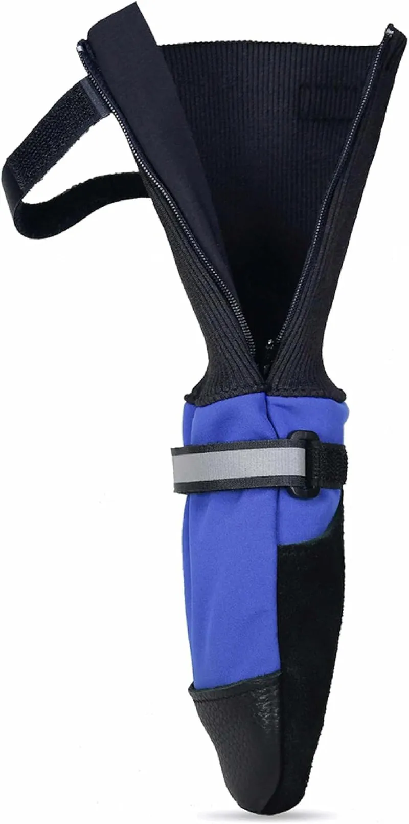 ,  Deluxe Waterproof Winter Dog Boots with Side Zipper Opening and Top Fastening Strap for Cold Weather - 4 Boots