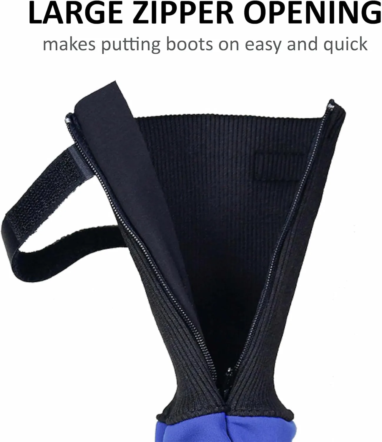 ,  Deluxe Waterproof Winter Dog Boots with Side Zipper Opening and Top Fastening Strap for Cold Weather - 4 Boots