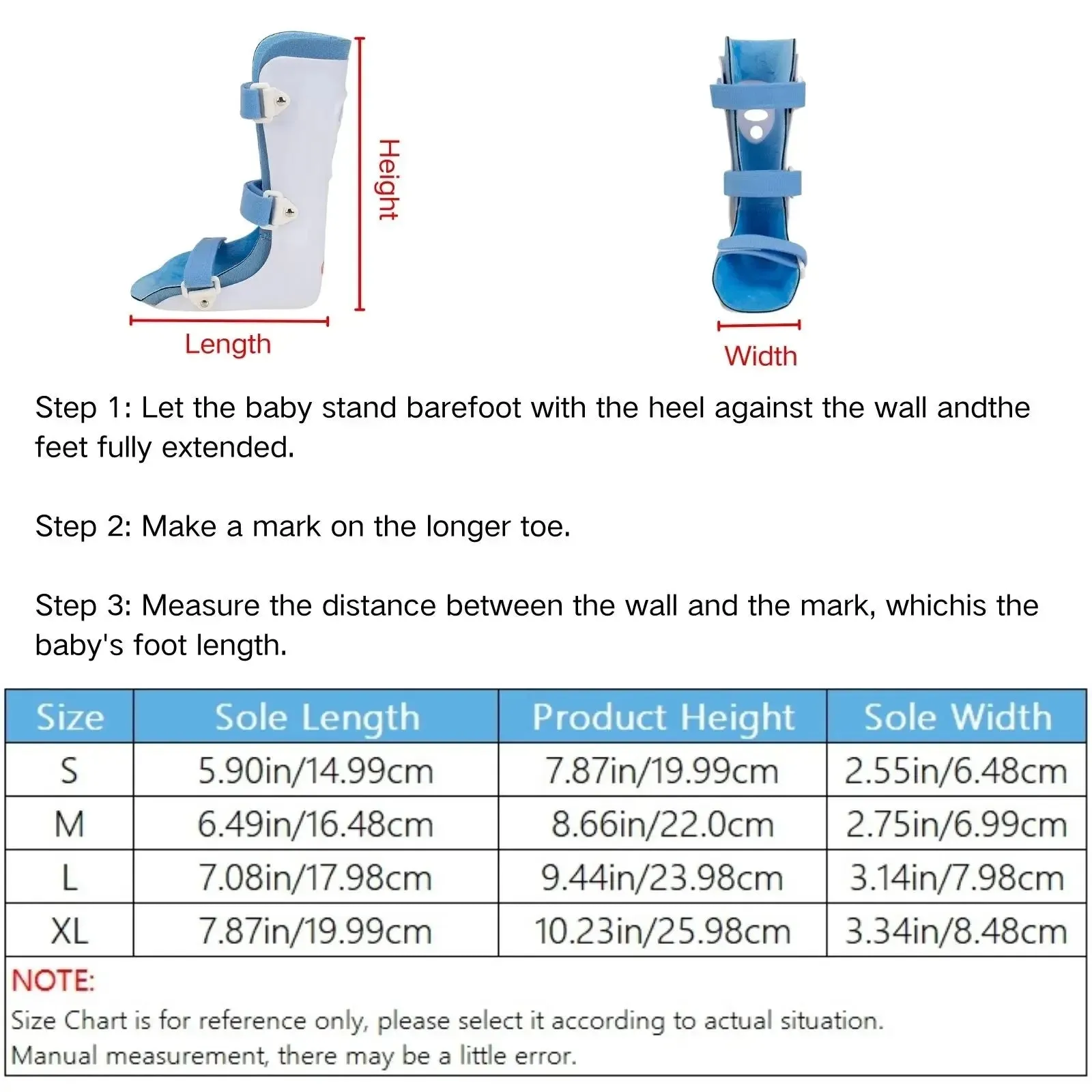 Adjustable Medical Ankle Foot Orthosis Support-Kids AFO Foot Drop Brace-For Sprained Ankle, Broken Foot