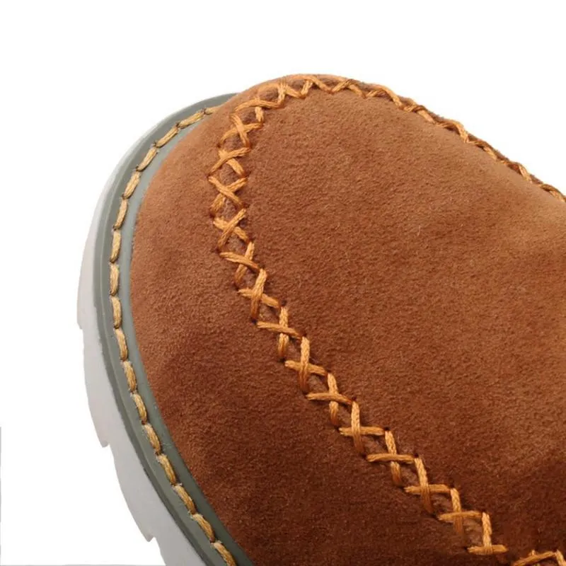 Ankle Boots Fur Lining Flat Heel Boots For Women