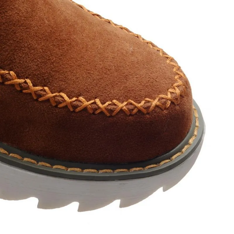 Ankle Boots Fur Lining Flat Heel Boots For Women