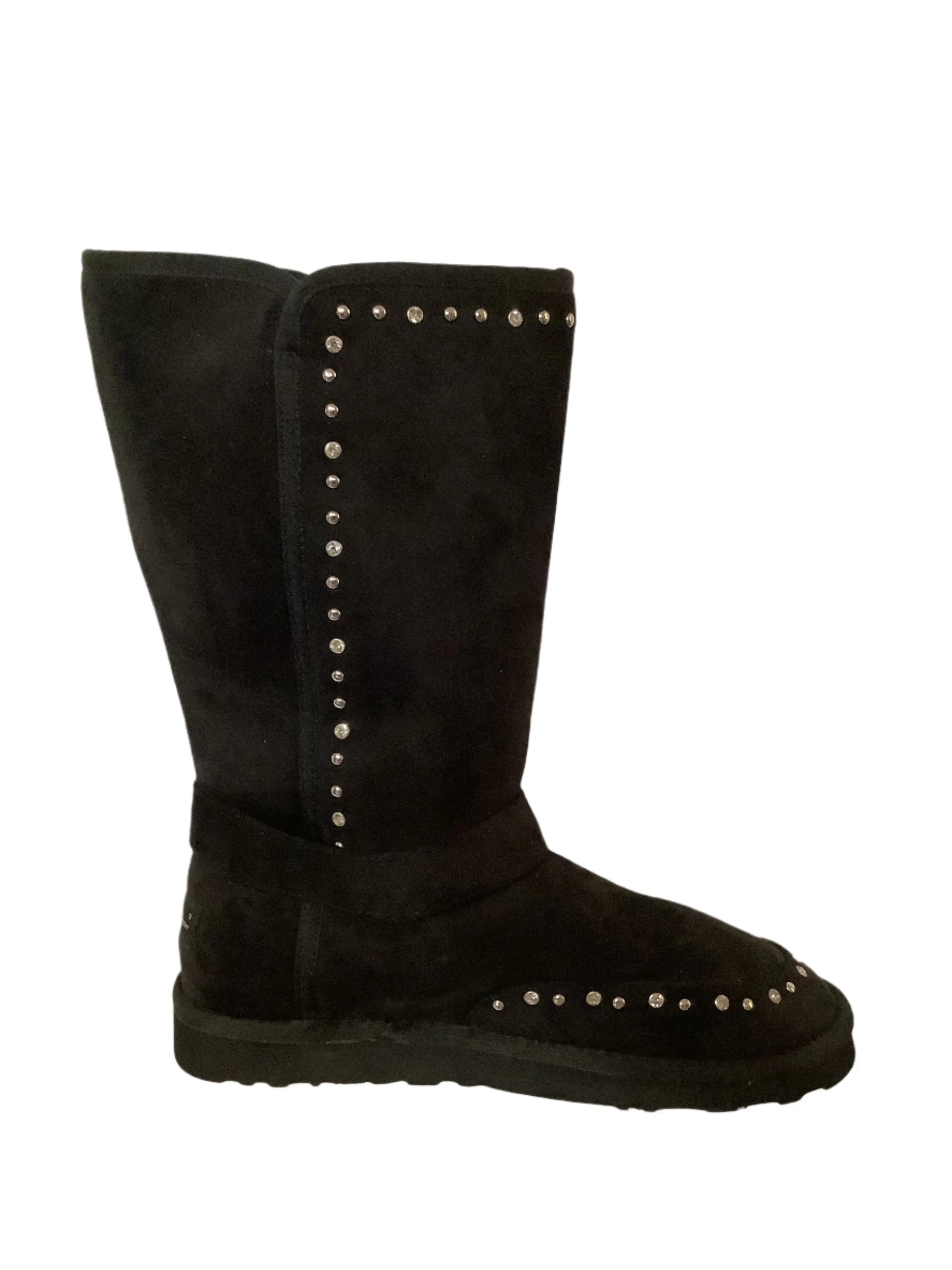 Black Montana West Studded & Crystal snow boots