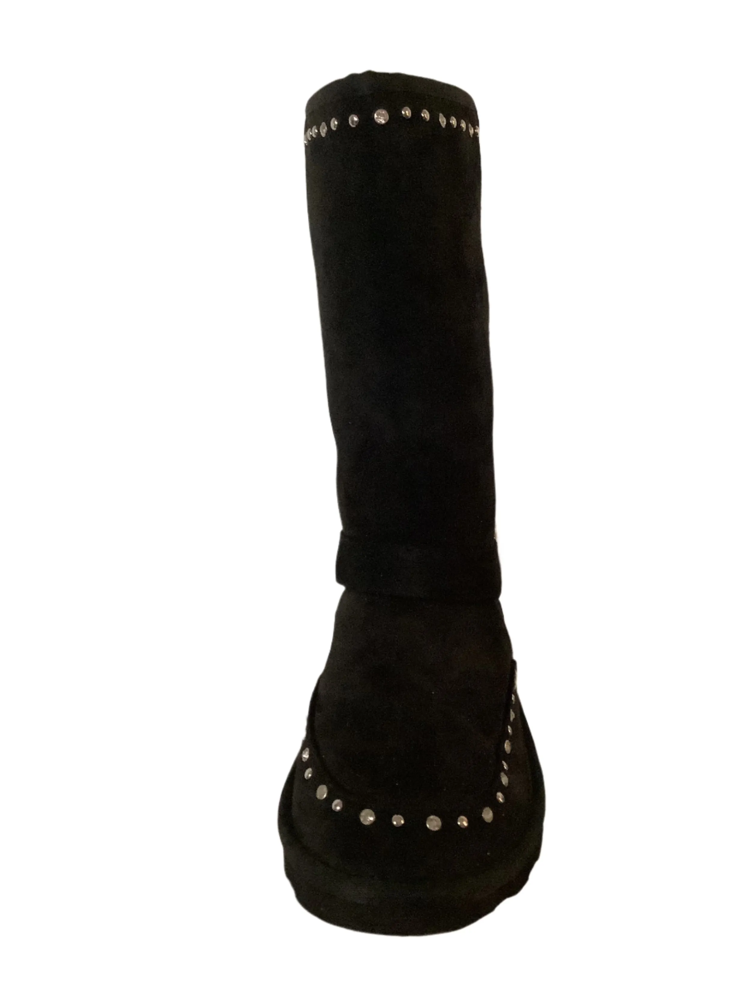 Black Montana West Studded & Crystal snow boots