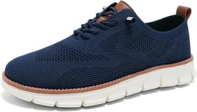Breeze Men's Oxford Walking Shoes, Size 7.5-22 Wide, Color: Light Blue, Lightweight, Comfortable, Breathable, Casual