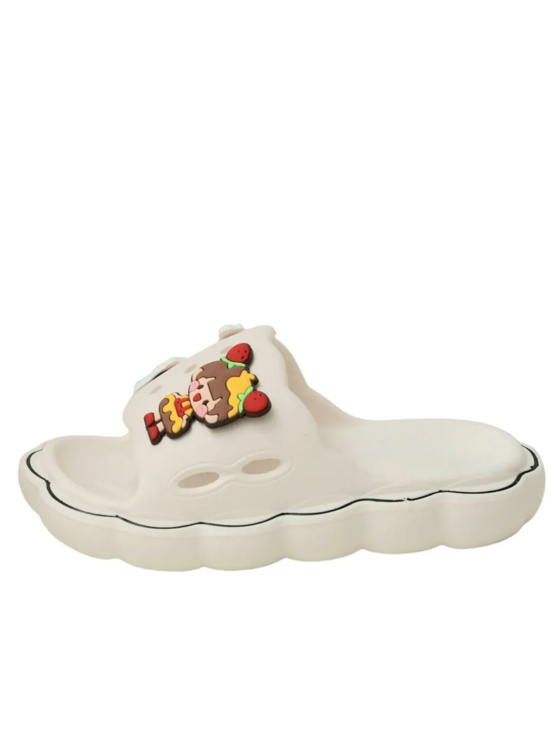 Classic White Sliders with Colorful Cartoon Characters for Girls