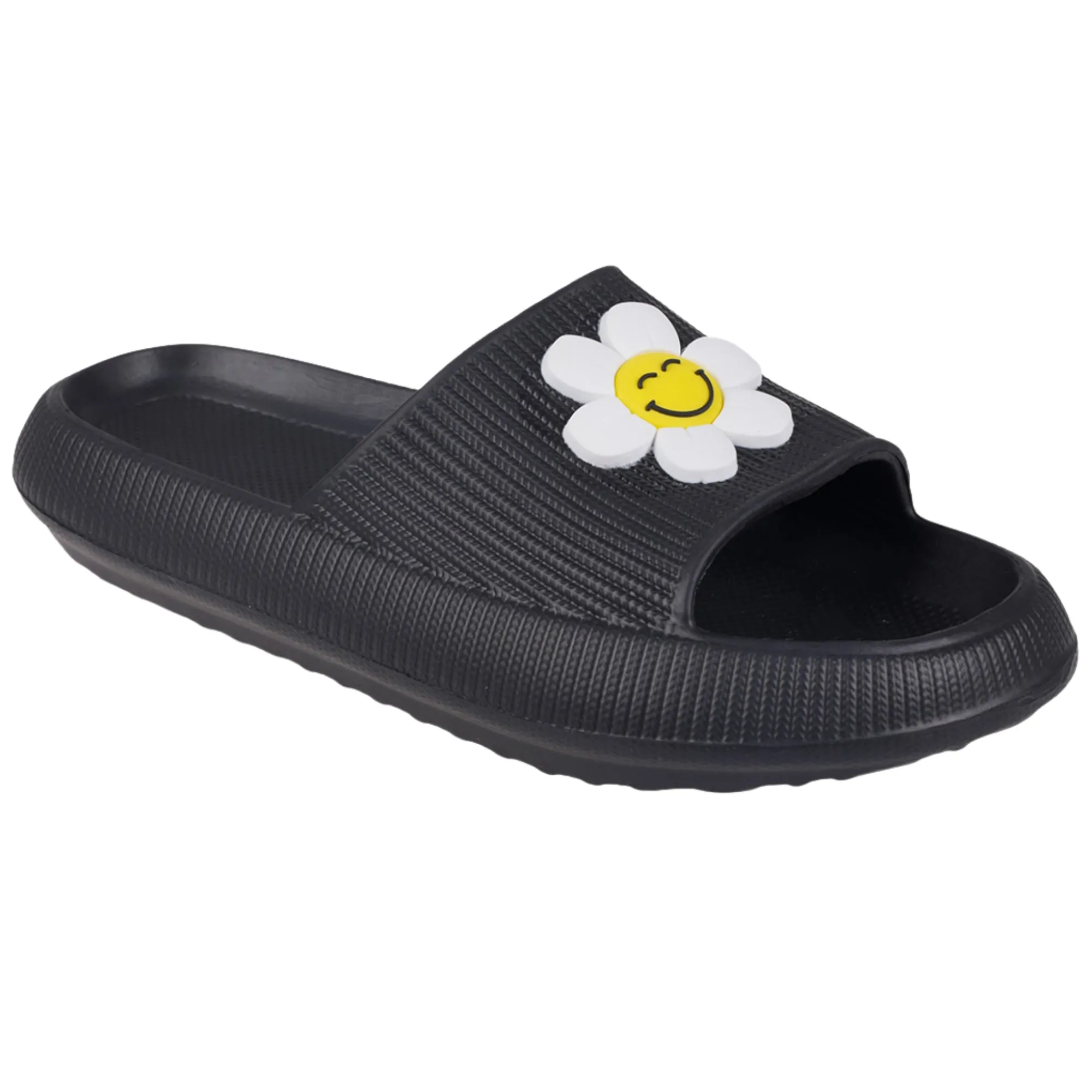 Foamwalk Womens' Sandals - Comfortable Beach Slides, Stylish Slide On Sandals, Everyday Women's Slide Sandals with Novelty Patch