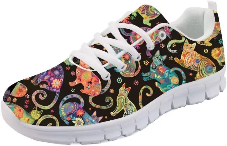 Forchrinse Cat Galaxy Print Walking Shoes Unisex Fashion Sneakers Tennis Running Shoes for Women Men