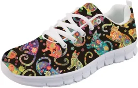 Forchrinse Cat Galaxy Print Walking Shoes Unisex Fashion Sneakers Tennis Running Shoes for Women Men
