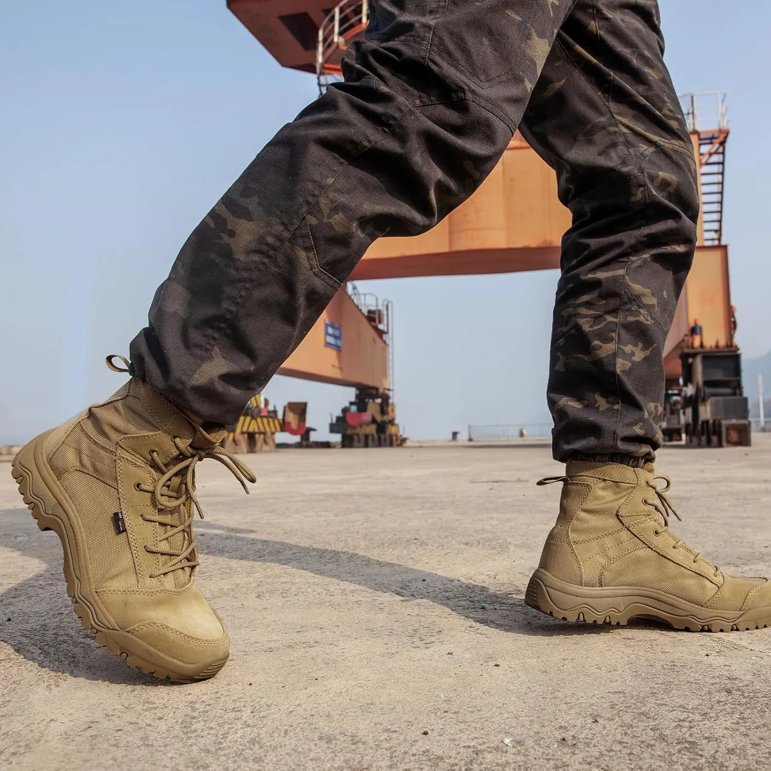 FREE SOLDIER Men's Tactical Hiking Boots Lightweight Comfortable Combat Work Boots 6 Inches