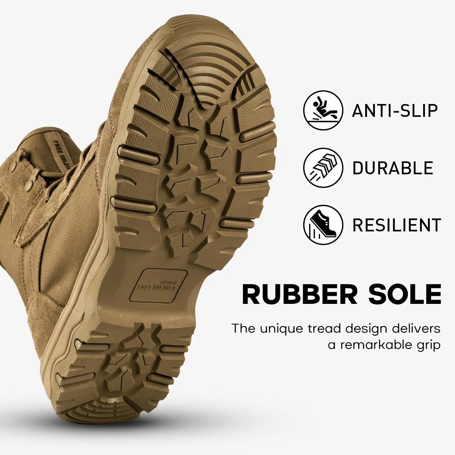 FREE SOLDIER Men's Tactical Hiking Boots Lightweight Comfortable Combat Work Boots 6 Inches