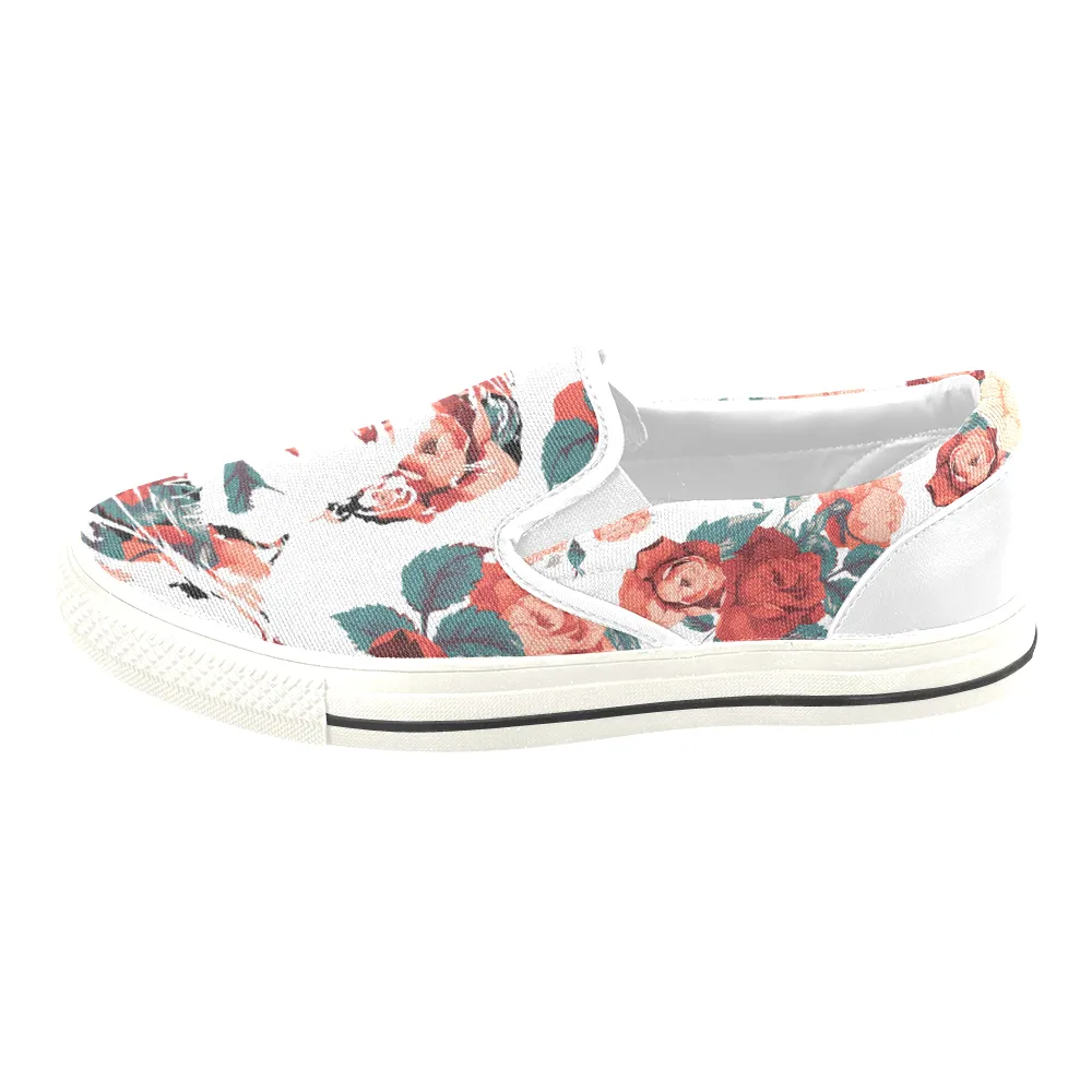 Frida Floral Print Canvas Ladies Slip On Low-Top