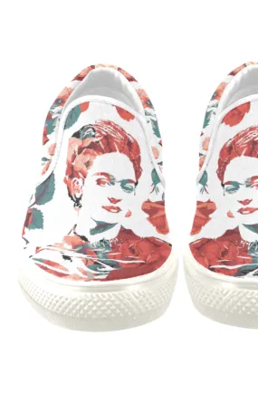 Frida Floral Print Canvas Ladies Slip On Low-Top