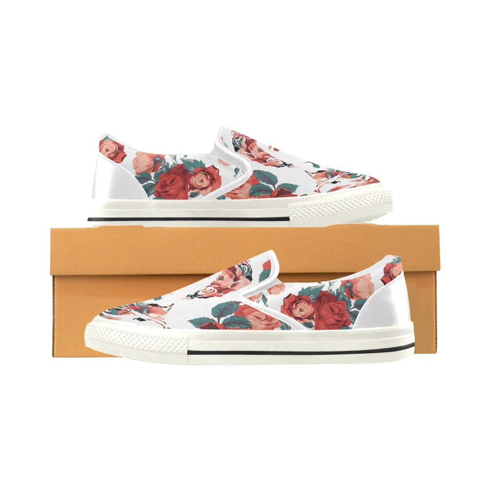 Frida Floral Print Canvas Ladies Slip On Low-Top