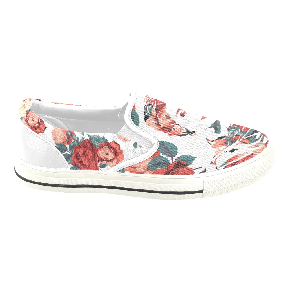 Frida Floral Print Canvas Ladies Slip On Low-Top