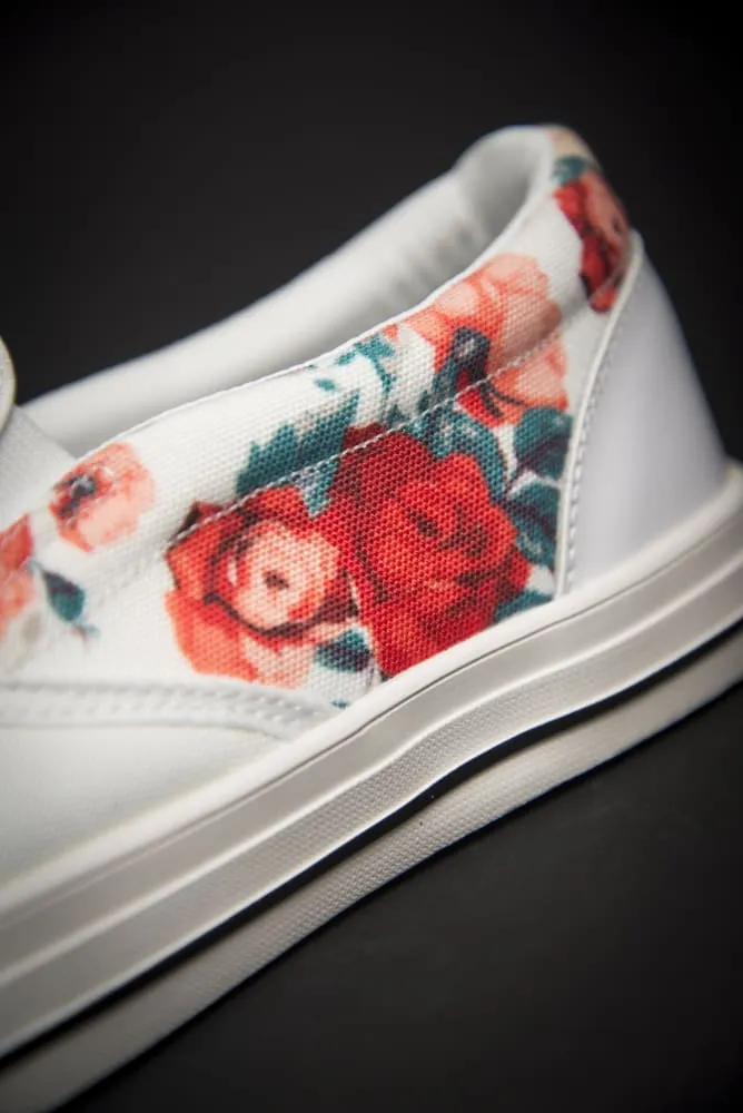 Frida Floral Print Canvas Ladies Slip On Low-Top