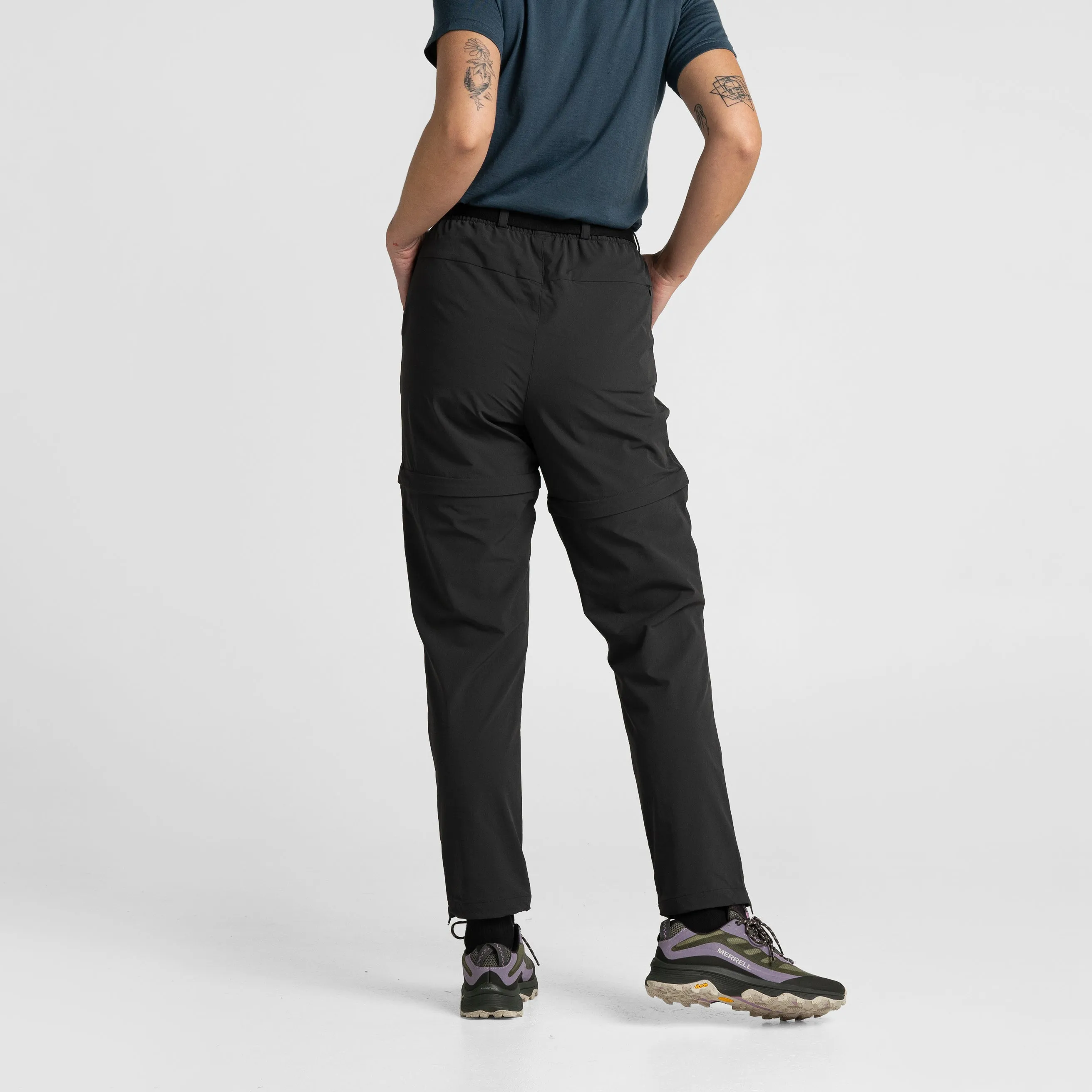 Impeccably Imperfect Womens Zip Off Pants Black