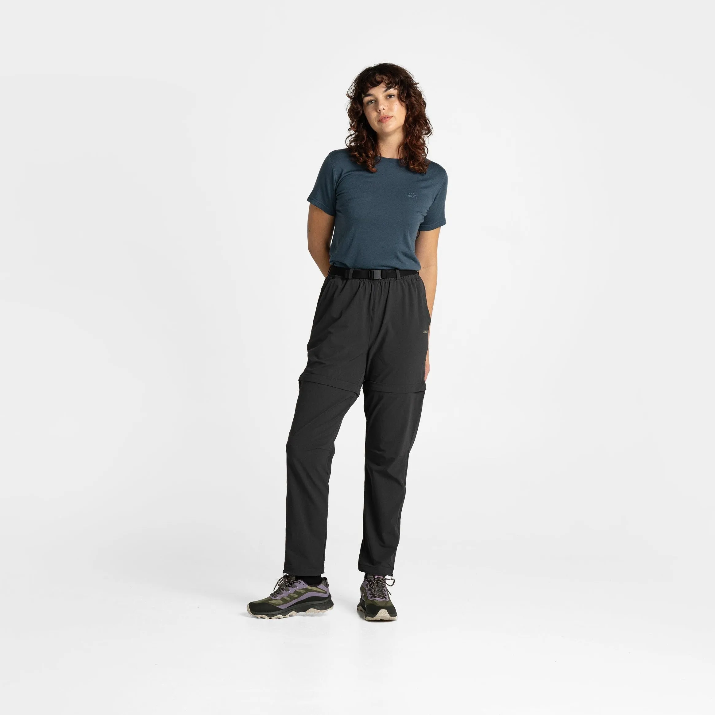 Impeccably Imperfect Womens Zip Off Pants Black