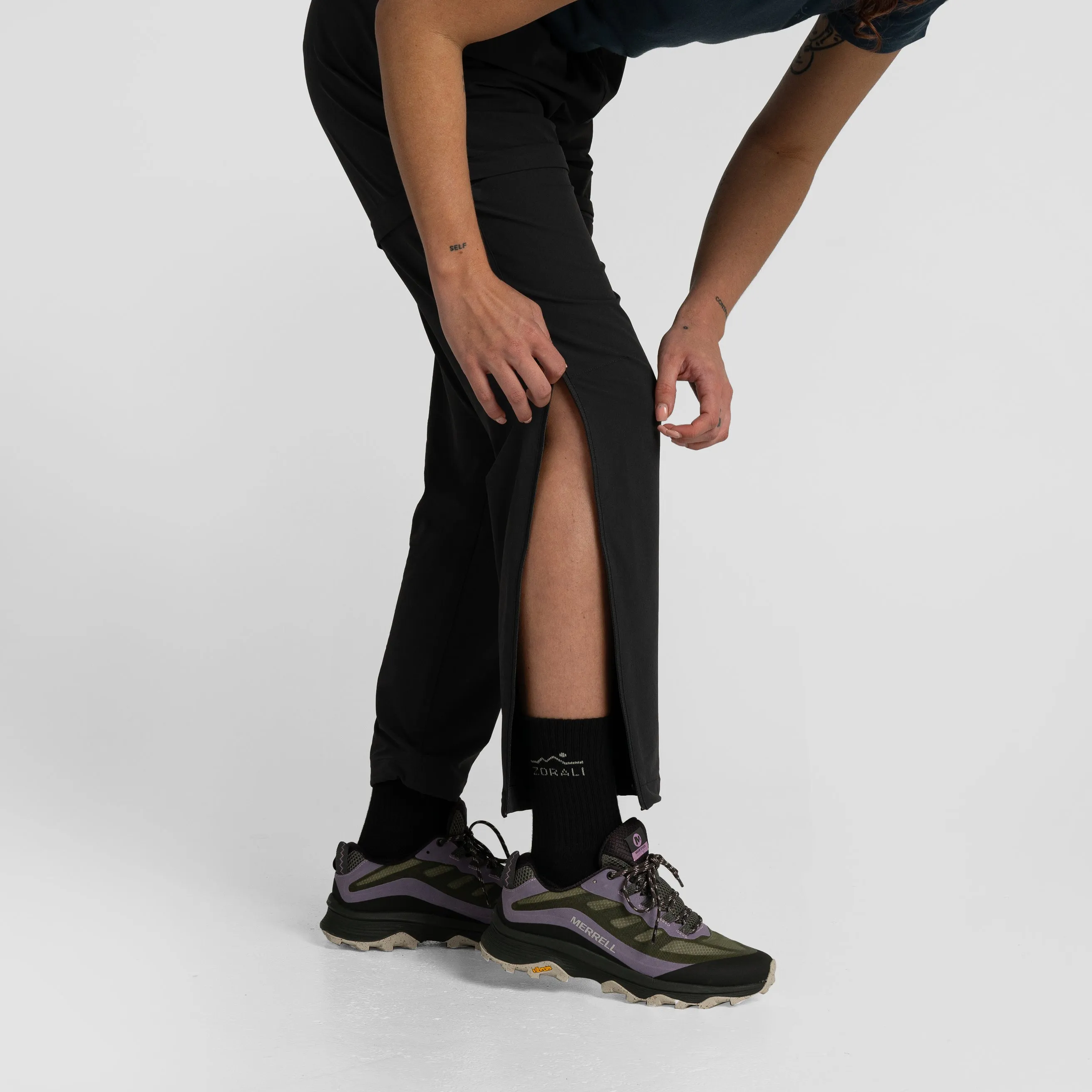 Impeccably Imperfect Womens Zip Off Pants Black