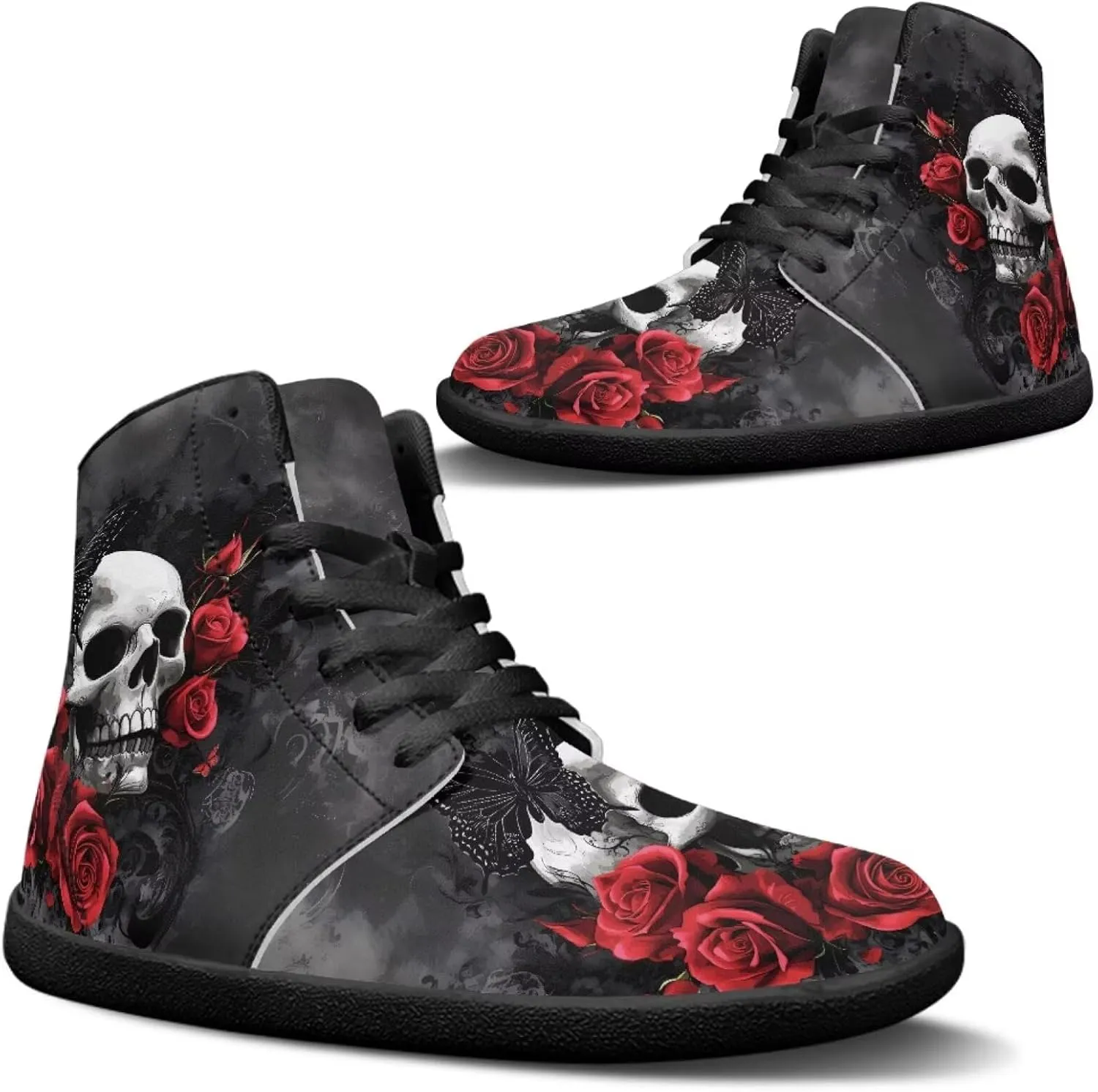 Jeiento Mens Sugar Skull Barefoot Shoes Zero Drop Sole Trail Running Sneakers Wide Toe Box