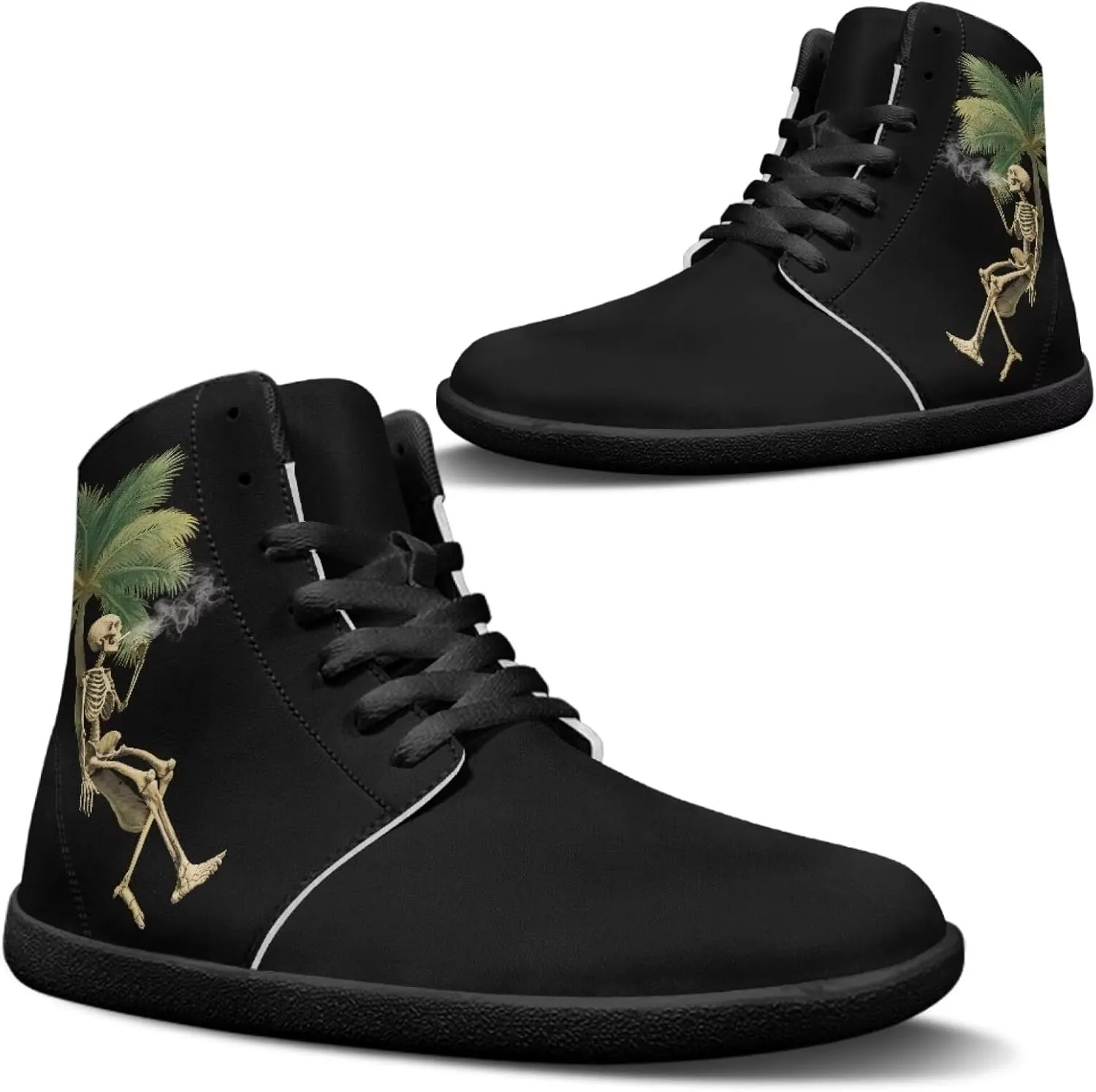 Jeiento Mens Sugar Skull Barefoot Shoes Zero Drop Sole Trail Running Sneakers Wide Toe Box
