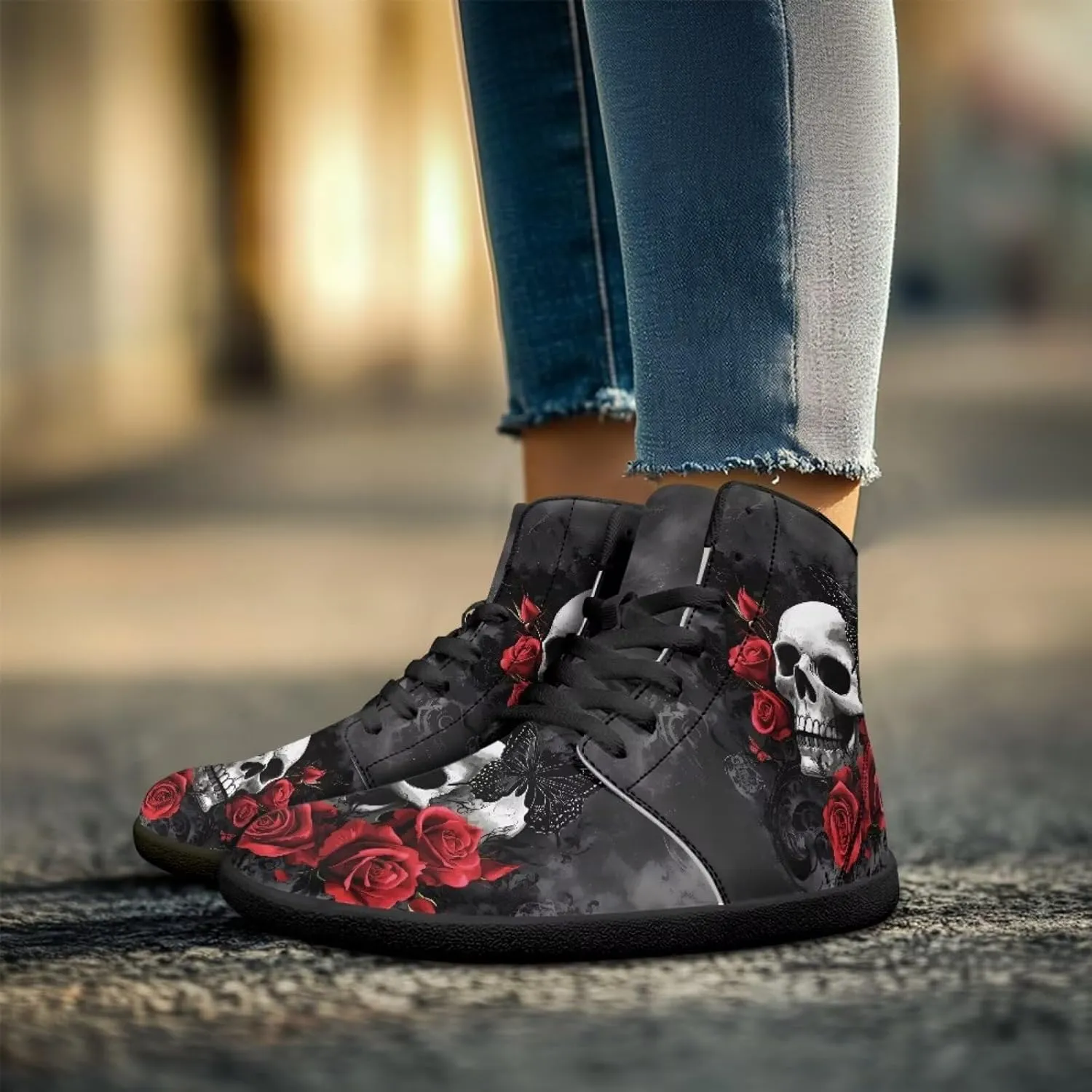 Jeiento Mens Sugar Skull Barefoot Shoes Zero Drop Sole Trail Running Sneakers Wide Toe Box