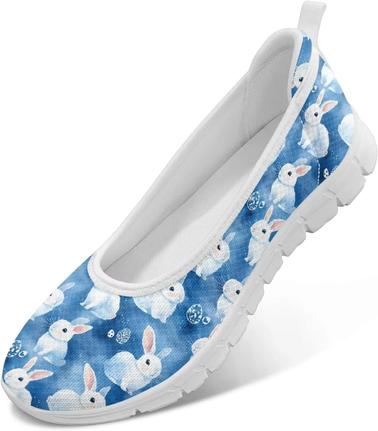 Ladies Slip on Loafer Shoes Womens Flats Shoes Ballet Pregnant Women Work Casual Comfortable White Sole