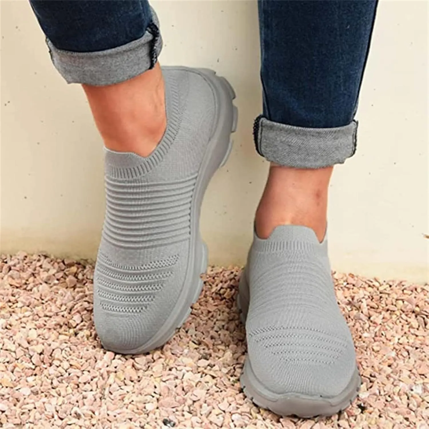 Ladmiple Sneakers For Women Slip On Platform Sneakers Casual Walking Shoes Dressy Summer Fashion Comfort Flats Loafers