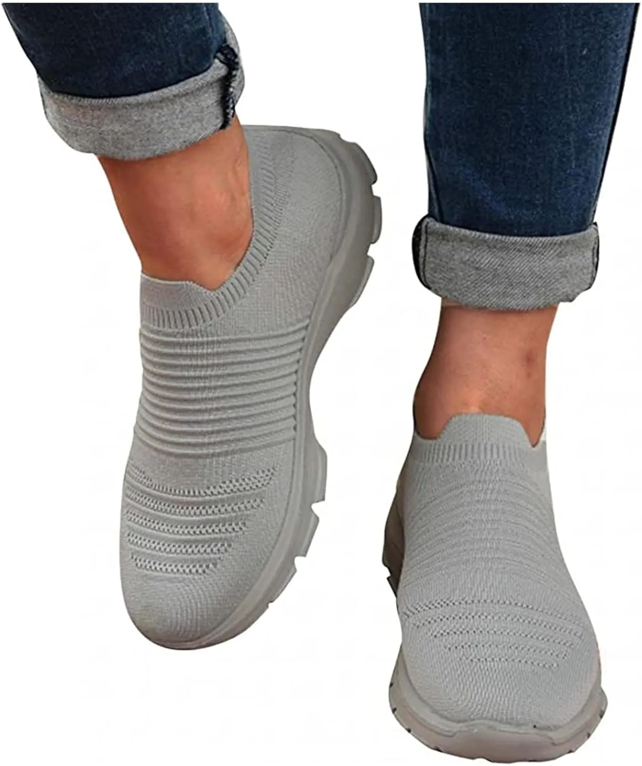 Ladmiple Sneakers For Women Slip On Platform Sneakers Casual Walking Shoes Dressy Summer Fashion Comfort Flats Loafers
