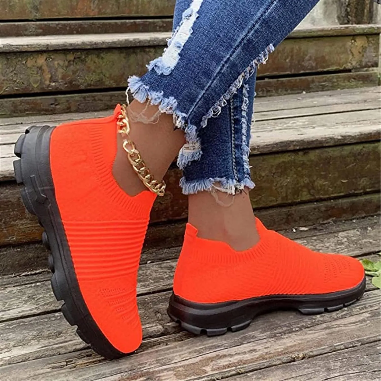 Ladmiple Sneakers For Women Slip On Platform Sneakers Casual Walking Shoes Dressy Summer Fashion Comfort Flats Loafers