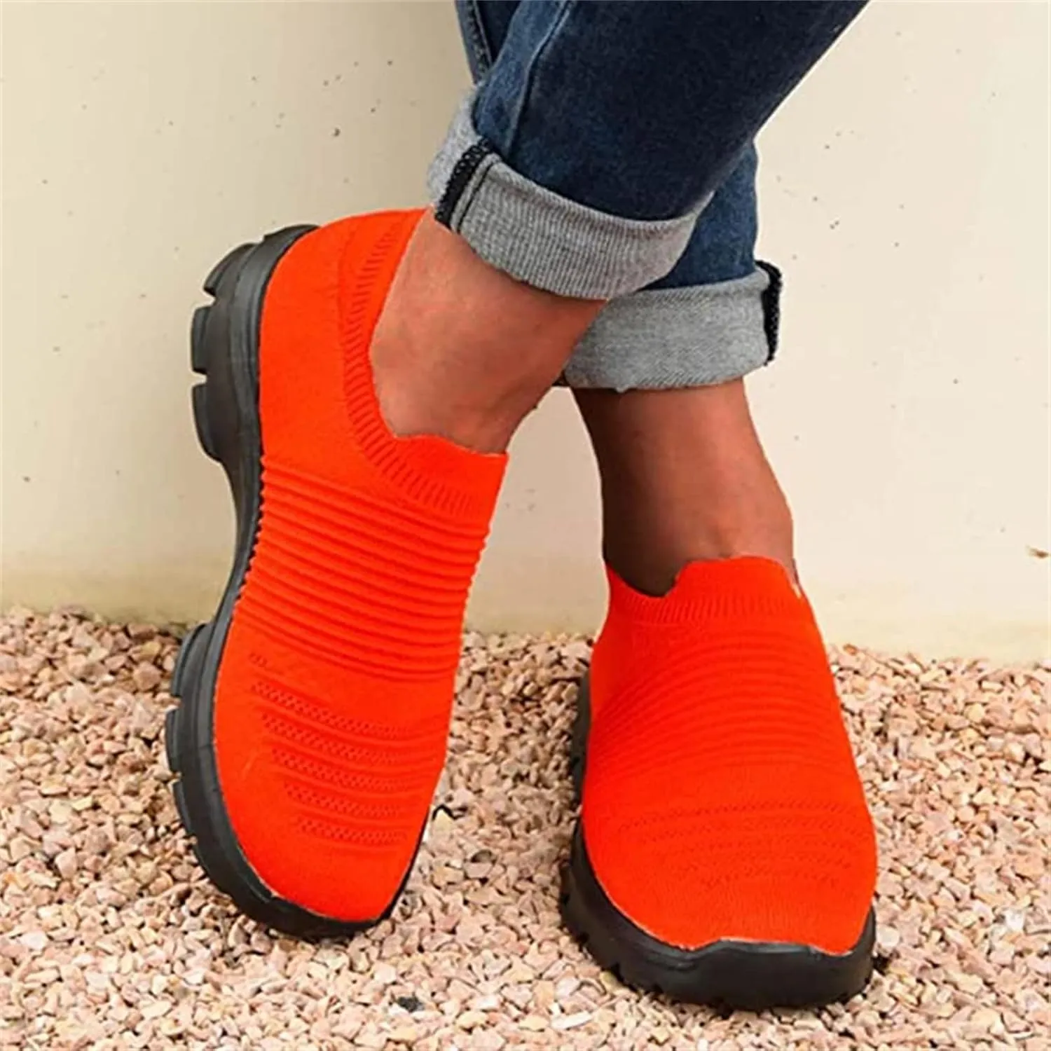 Ladmiple Sneakers For Women Slip On Platform Sneakers Casual Walking Shoes Dressy Summer Fashion Comfort Flats Loafers
