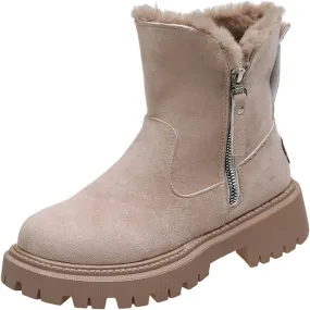 Lausiuoe Winter Boots For Women Size 12 Wide Womens Snow Boots Warm Winter Booties Casual Fashion Trendy Comfortable Slip On Outdoor Fur Lined Lining Fuzzy Shoes for Women 2022