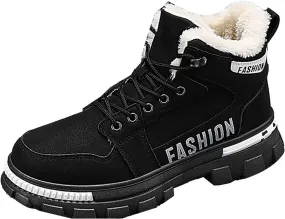 Mens Lightweight Hiking Shoes Shoes Cotton Short Shoes Snow Boots Non-Slip Plush Lined Winter Walking Shoes
