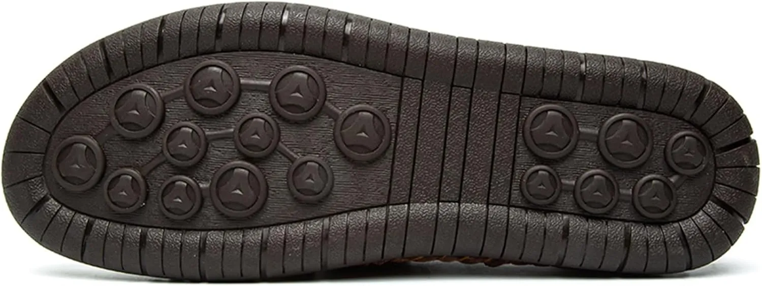 Men's Loafers Slip-On Casual Leather Outdoors Dress Shoes Lightweight Comfortable Driving Walking Shoes