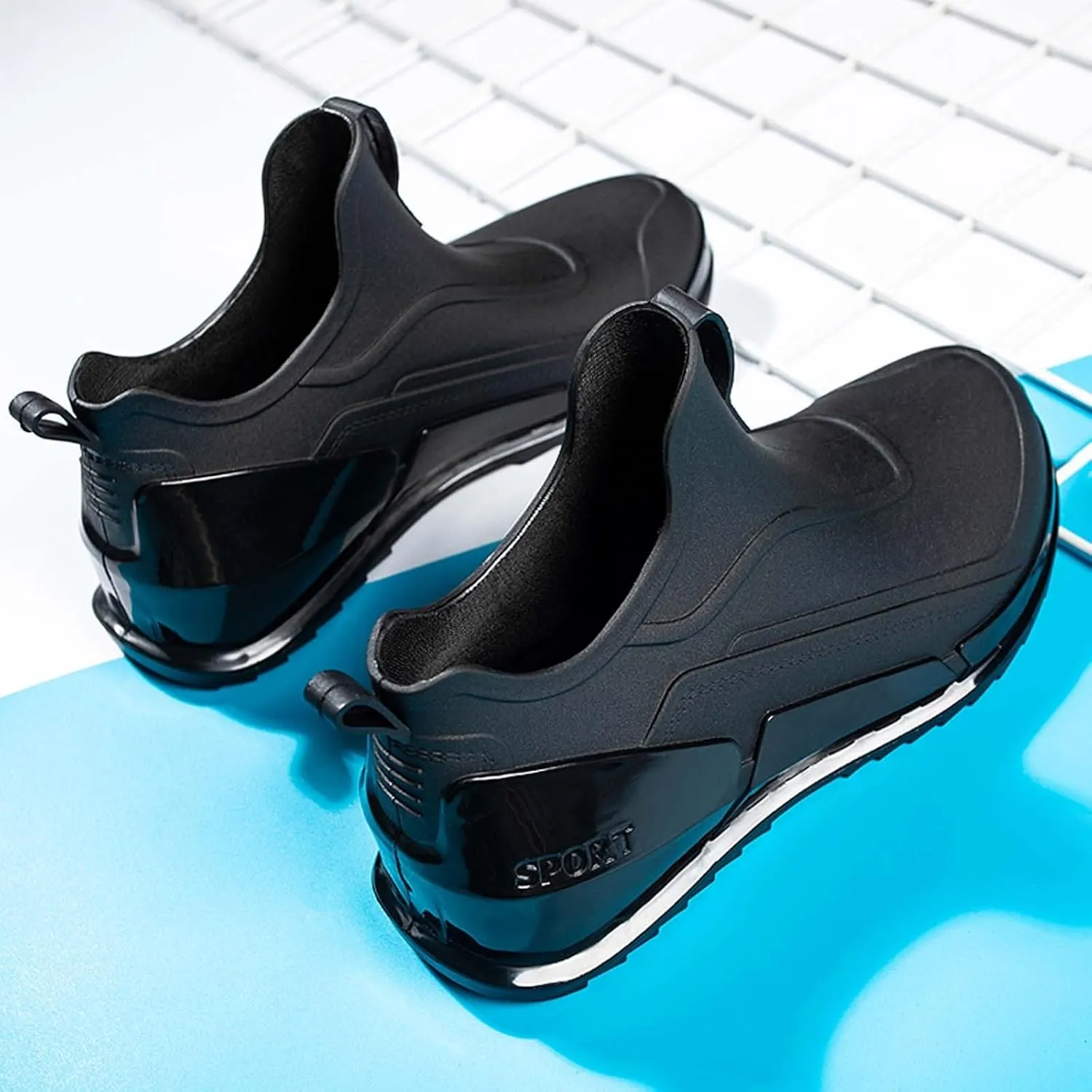 Men's Rain Shoes Non Slip Outdoor Comfortable Lightweight Casual Sneakers for Walking Travel Hiking