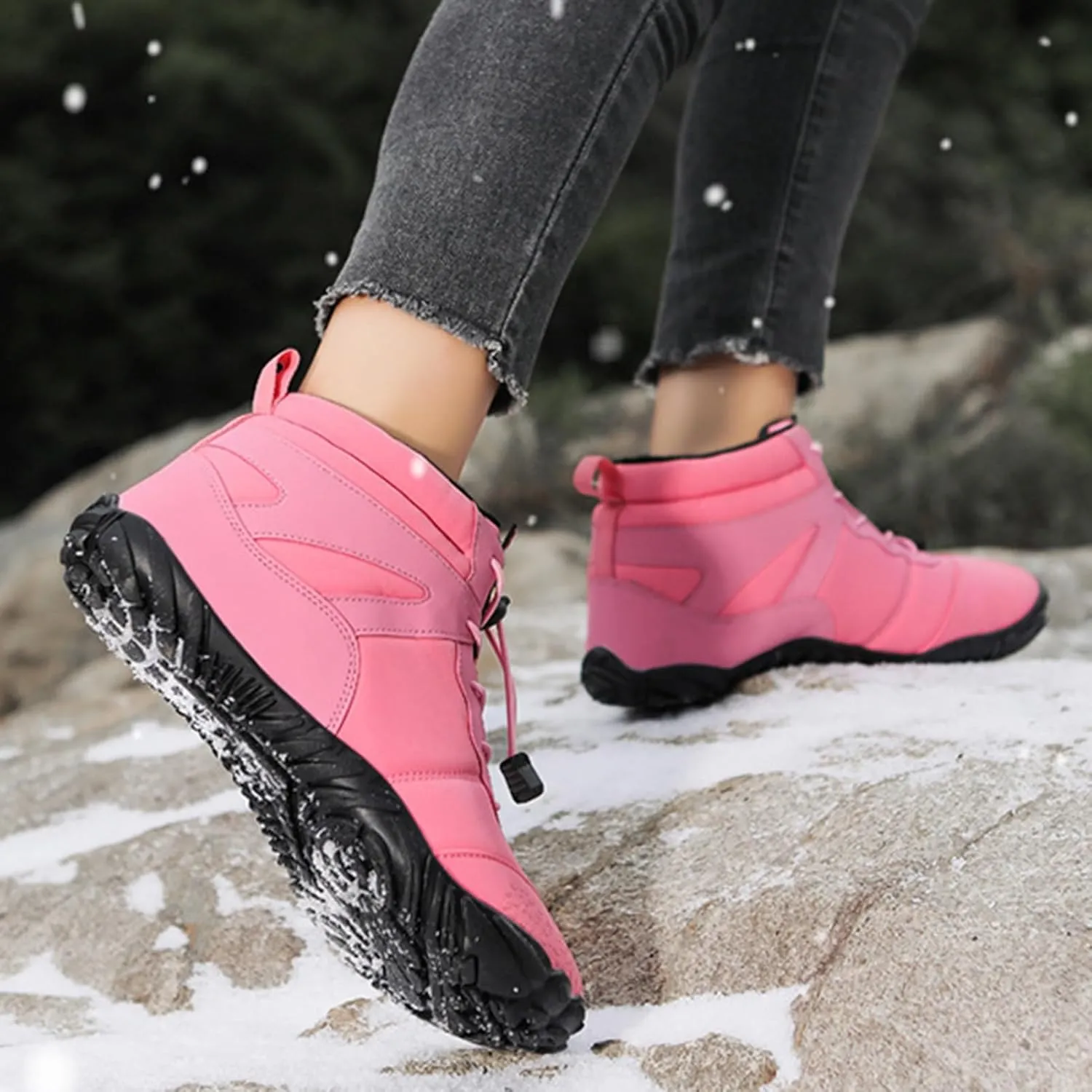 Mens Snow Boots Waterproof,Outdoor Hiking Lightweight Walking Winter Boots for Women,Comfortable Lightweight Warm Fur Lined Boots,Unisex