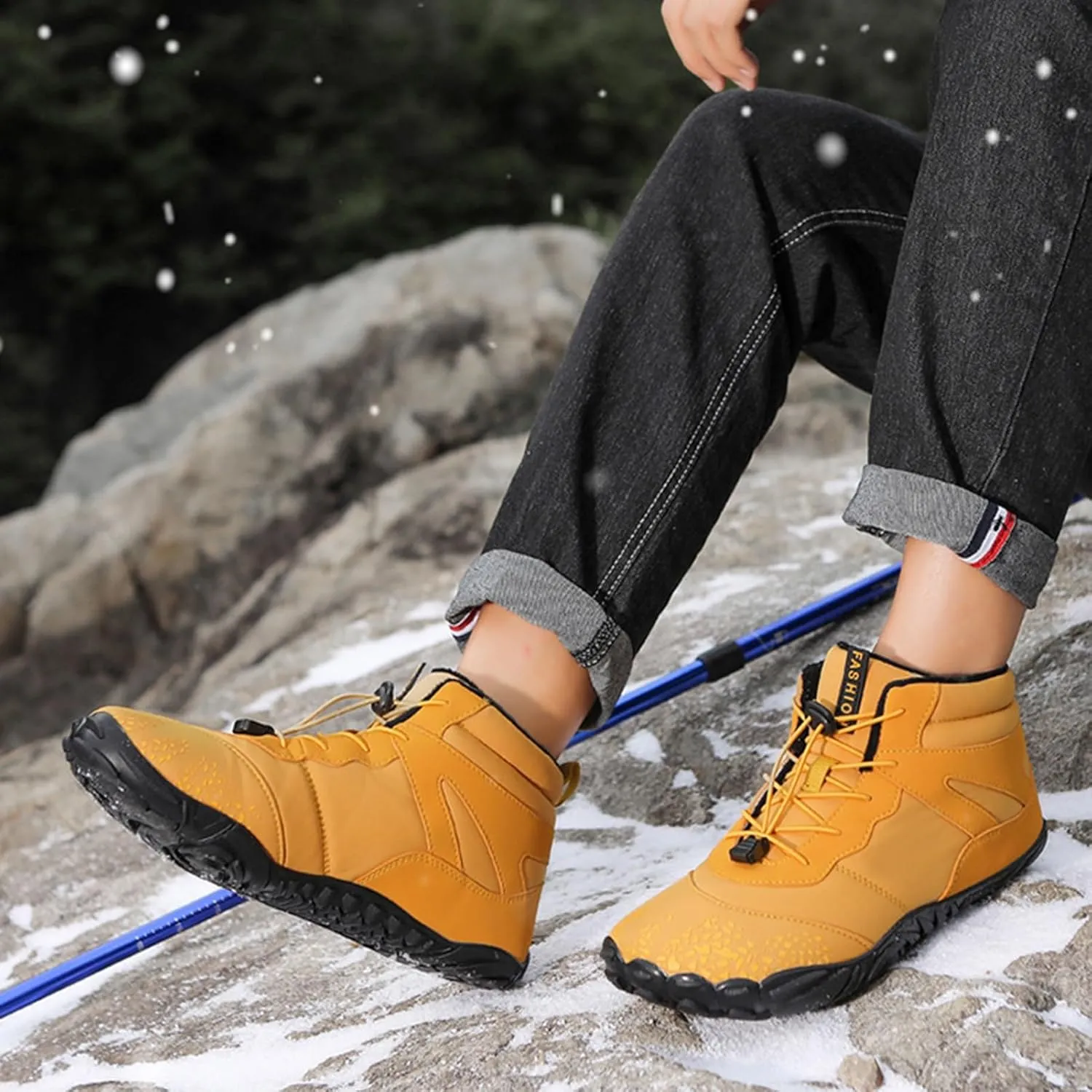 Mens Snow Boots Waterproof,Outdoor Hiking Lightweight Walking Winter Boots for Women,Comfortable Lightweight Warm Fur Lined Boots,Unisex