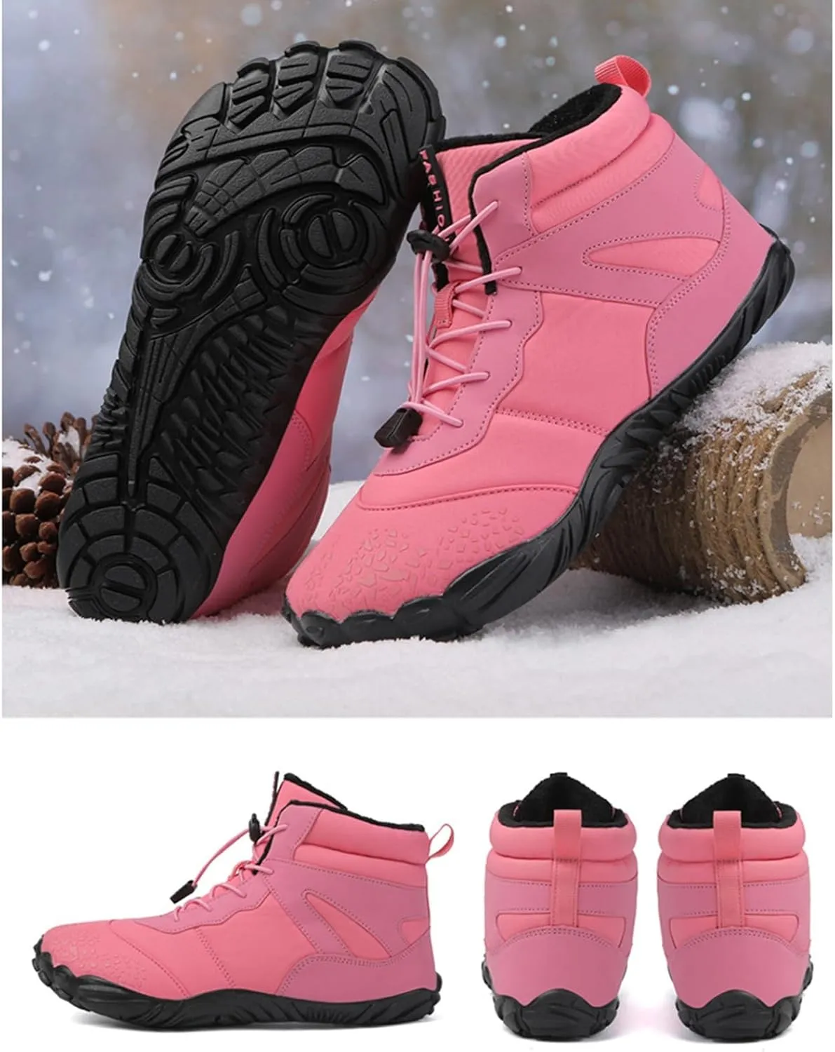 Mens Snow Boots Waterproof,Outdoor Hiking Lightweight Walking Winter Boots for Women,Comfortable Lightweight Warm Fur Lined Boots,Unisex