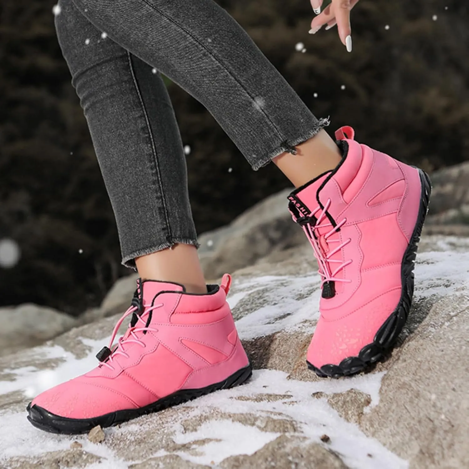Mens Snow Boots Waterproof,Outdoor Hiking Lightweight Walking Winter Boots for Women,Comfortable Lightweight Warm Fur Lined Boots,Unisex