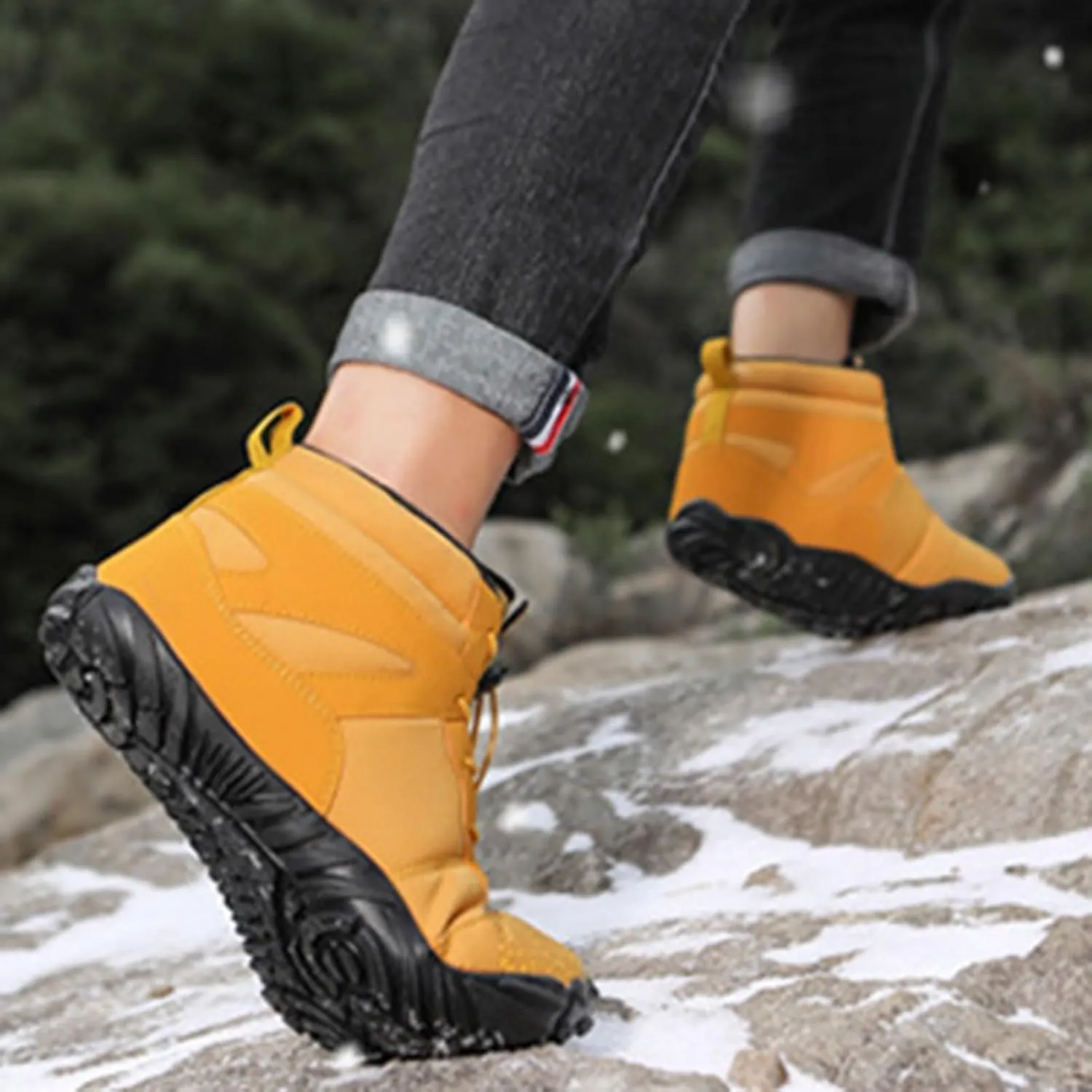 Mens Snow Boots Waterproof,Outdoor Hiking Lightweight Walking Winter Boots for Women,Comfortable Lightweight Warm Fur Lined Boots,Unisex