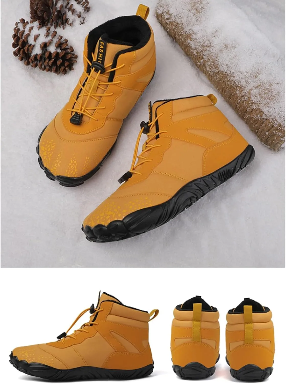 Mens Snow Boots Waterproof,Outdoor Hiking Lightweight Walking Winter Boots for Women,Comfortable Lightweight Warm Fur Lined Boots,Unisex