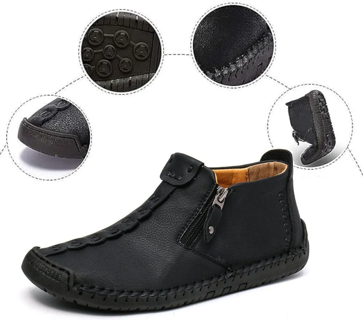 Phanile Mens Shoes, Men's Outdoor Comfy Arch Support Waterproof Walking Shoes, Orthopedic Sneakers Slip on Loafers