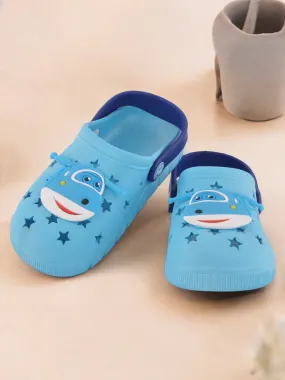 Skyward Flight: Boys' Light Blue Helicopter Clogs