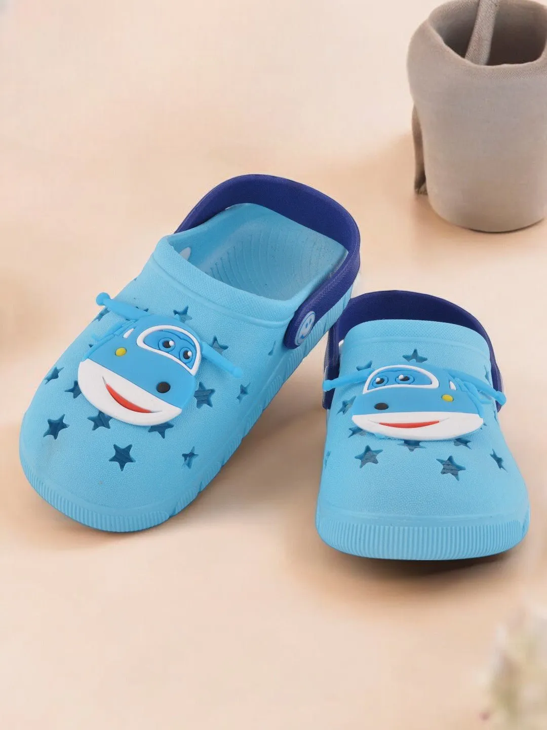 Skyward Flight: Boys' Light Blue Helicopter Clogs