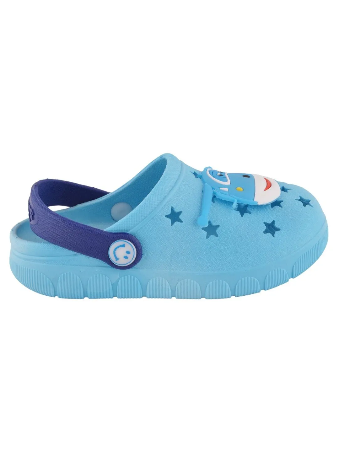 Skyward Flight: Boys' Light Blue Helicopter Clogs