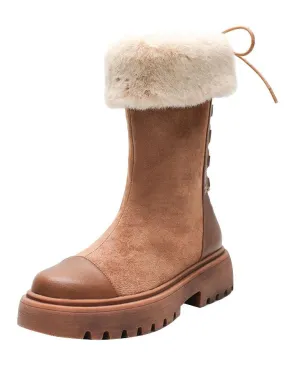 Snow Boots Winter thick-soled middle boots winter plus velvet thick cotton shoes