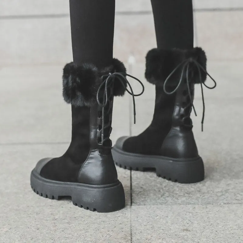 Snow Boots Winter thick-soled middle boots winter plus velvet thick cotton shoes