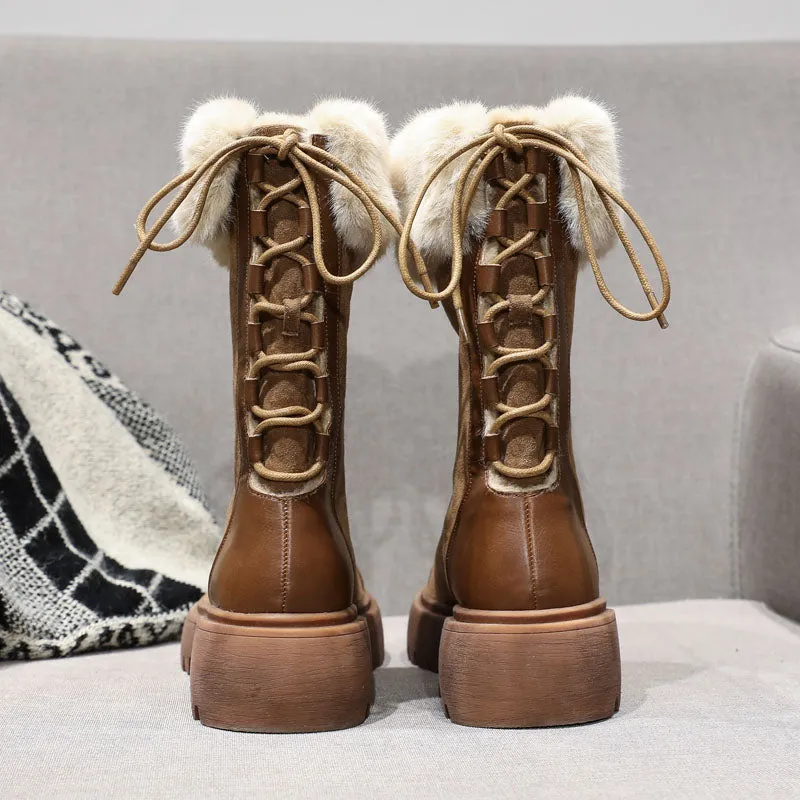 Snow Boots Winter thick-soled middle boots winter plus velvet thick cotton shoes