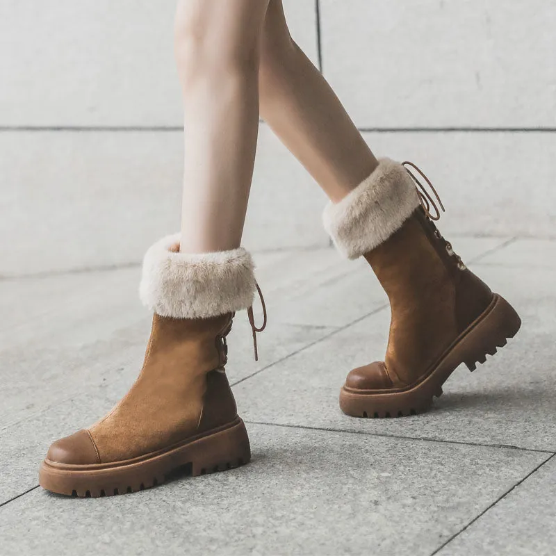 Snow Boots Winter thick-soled middle boots winter plus velvet thick cotton shoes