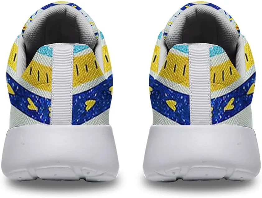 Sonzj-II Down Syndrome Awareness Shoes, Lace Up Walking Sneakers, Running Shoes Mesh Breathable Sports Trainers