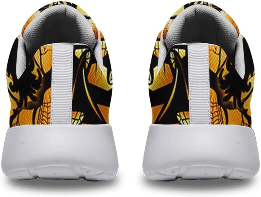 Sonzj-II Happy Halloween Shoes, Lace Up Walking Sneakers, Running Shoes Gym Sports Athletic Trail Sneakers